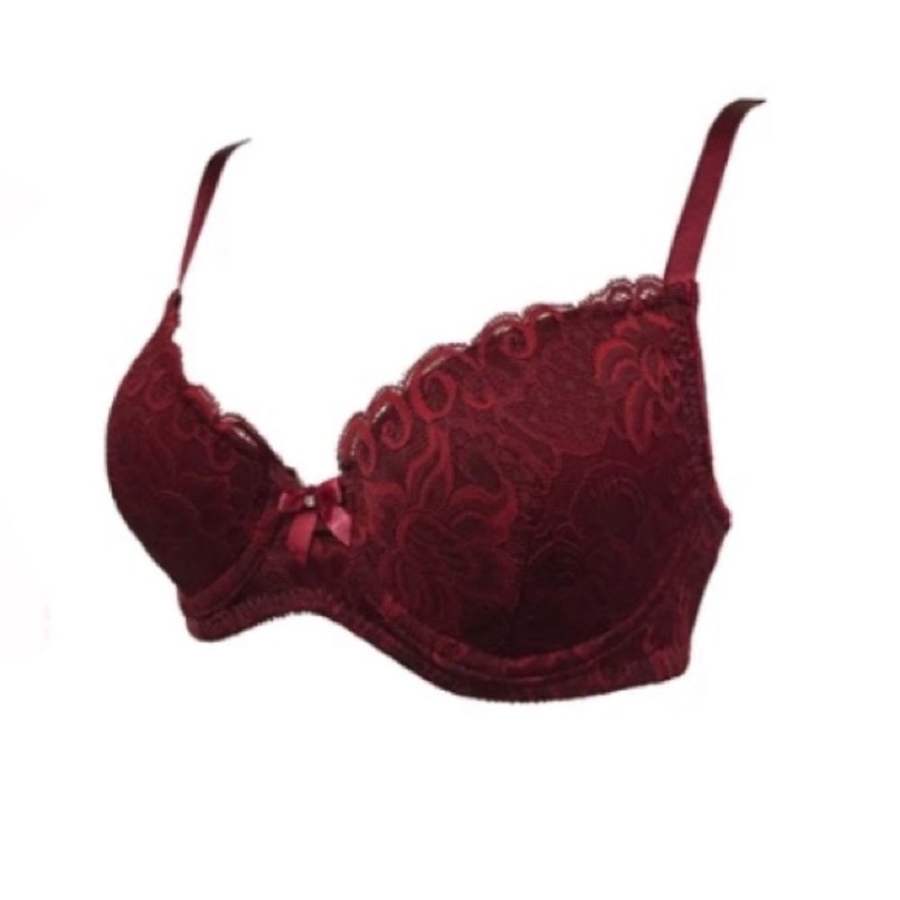 TRASHY LINGERIE LA RED STRETCH VINTAGE LACE BRA M